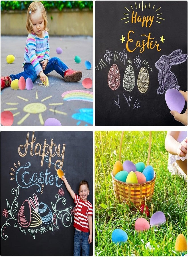 AMENON 24 Pack Easter Sidewalk Chalk Large Size 6 Colors Easter Basket Stuffers Colorful Egg Chalk Outdoor Toddler Kids Easter Hunt Classroom School Chalkboard Playground Drawing Easter Party Favor - Image 5